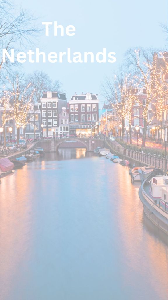 An Image of the Netherlands, a canal and some dutch buildings. Used as a place market.